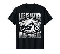 Life is Better When You Ride Biker Funny Dad Mens Motorcycle Maglietta
