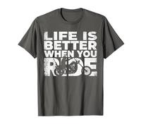 Life is Better When You Ride Biker Funny Dad Mens Motorcycle Maglietta