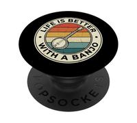 Life Is Better With A Banjo Musica Country PopSockets PopGrip Adesivo