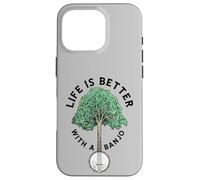 Life is Better with a Banjo Vintage Tree Music Illustration Custodia per iPhone 16 Pro