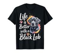 Life Is Better with A Black Lab - Amante dei Cuccioli per Proprietari di Cani Maglietta