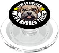 Life is better with a border terrier cucciolo di cane carino PopSockets PopGrip per MagSafe
