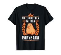 Life is better with a Capybara Roditore Capibara Maglietta
