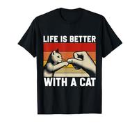 Life Is Better With A Cat Cute Cats Cat Genitore Mamma Papà Pet Maglietta