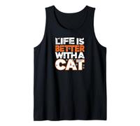 Life Is Better with A Cat Paw Print Feline Lover Canotta