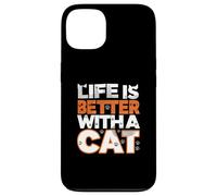 Life Is Better With A Cat Paw Print Feline Lover Custodia per iPhone 13