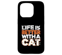 Life Is Better With A Cat Paw Print Feline Lover Custodia per iPhone 15 Pro