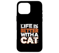 Life Is Better With A Cat Paw Print Feline Lover Custodia per iPhone 16 Pro Max