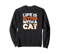 Life Is Better with A Cat Paw Print Feline Lover Felpa