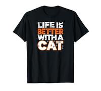 Life Is Better with A Cat Paw Print Feline Lover Maglietta