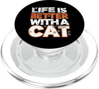 Life Is Better With A Cat Paw Print Feline Lover PopSockets PopGrip per MagSafe