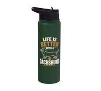 Life Is Better With A Dachshund Grafica Stainless Steel Insulated Water Bottle
