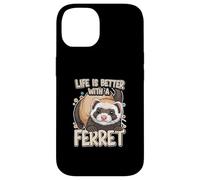 Life Is Better With A Ferret Cute Pet Animal Lover Custodia per iPhone 14