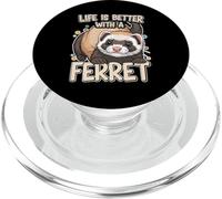 Life Is Better With A Ferret Cute Pet Animal Lover PopSockets PopGrip per MagSafe