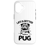 Life Is Better with a Pug - Perfect New Year Pug Lovers Tee Custodia per iPhone 16