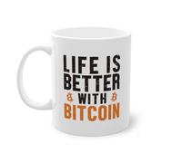 Life is Better with Bitcoin Blockchain Crypto Trader Tazza da caffè | Crypto criptovaluta Bitcoin Tazza Bianco (12108B)