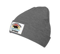 Life-Is-Better-with-Capybaras-Cute-Capybara-Retro-Rodents-Animal Uomo Donna Berretto Beanie in Maglia Sportivo Watch cap Morbido Berretto Invernale per Bici Calcio All'Aperto