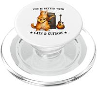 Life is Better With Cats And Guitars Funny Guitarist Music PopSockets PopGrip per MagSafe