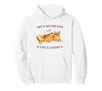 Life is Better with Cats And Guitars Orange Cat Guitarist Felpa con Cappuccio