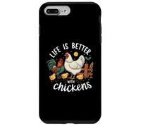 Life Is Better With Chickens Farm Rooster Hen Chick Custodia per iPhone 7 Plus/8 Plus