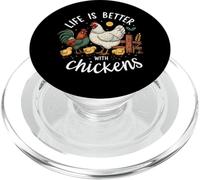 Life Is Better With Chickens Farm Rooster Hen Chick PopSockets PopGrip per MagSafe