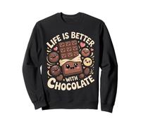 Life Is Better with Chocolate | Funny chocolatey Happiness Felpa