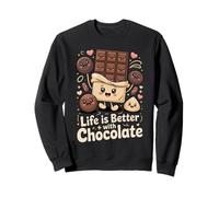 Life Is Better with Chocolate | Funny chocolatey Happiness. Felpa
