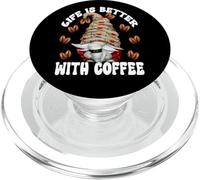 Life Is Better With Coffee Cup Graphic I Love Coffee Gnome PopSockets PopGrip per MagSafe