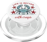 Life Is Better With Craps Humorous Crab Lover Graphic PopSockets PopGrip per MagSafe