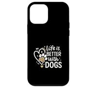 Life Is Better With Dogs Cute Paw Heart Graphic Custodia per iPhone 12 mini