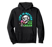 Life Is Better with Ice Cream - Teschio Gotico spettrale Felpa con Cappuccio