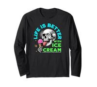 Life Is Better with Ice Cream - Teschio Gotico spettrale Maglia a Manica