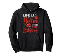 Life is Better with Ladybugs - Simpatico Design a Coccinelle Felpa con Cappuccio