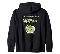 Life is Better with Matcha - Japanese Green Tea Graphic Felpa con Cappuccio