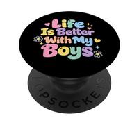 Life Is Better With My Boys Boy Mom Festa della mamma Regali PopSockets PopGrip Adesivo