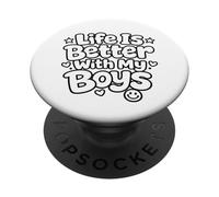 Life Is Better With My Boys Boy Mom Festa della mamma Regali PopSockets PopGrip Adesivo