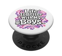 Life Is Better With My Boys Boy Mom Festa della mamma Regali PopSockets PopGrip Adesivo
