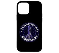 Life Is Better With Spaceships Sci-Fi Rocket Custodia per iPhone 12 mini