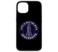 Life Is Better With Spaceships Sci-Fi Rocket Custodia per iPhone 13