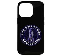 Life Is Better With Spaceships Sci-Fi Rocket Custodia per iPhone 13 Pro