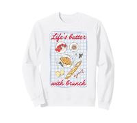 Life is Butter with Brunch Illustrated Picnic Cute Foods Felpa