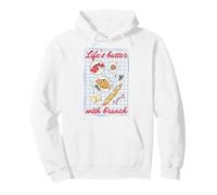 Life is Butter with Brunch Illustrated Picnic Cute Foods Felpa con Cappuccio