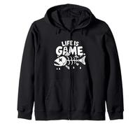 Life is Game Dead Fish Citazioni Uomini Donne Felpa con Cappuccio
