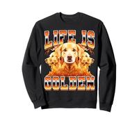 Life Is Golden Retriever Dog 90s Bootleg Style Felpa
