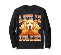 Life Is Golden Retriever Dog 90s Bootleg Style Maglia a Manica