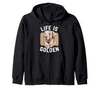Life Is Golden Retriever Smile Dog Lovers Felpa con Cappuccio