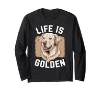 Life Is Golden Retriever Smile Dog Lovers Maglia a Manica