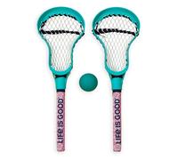 Life is Good Hydro Lacrosse Water Game Set (Blu Turchese), Gioco Lacrosse Impermeabile con Palla Galleggiante, Bastoncini Schiuma Grip 48,9 cm per Piscina, Spiaggia, Parco Acquatico, Include 2 Bastoni