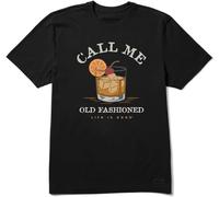 Life is Good Maglietta da uomo Crusher Call Me Old Fashioned, Jet Black - L