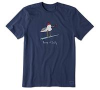 Life is Good Men's Crusher T-Shirt Keep It Salty Sea, Darkest Blue, x Large